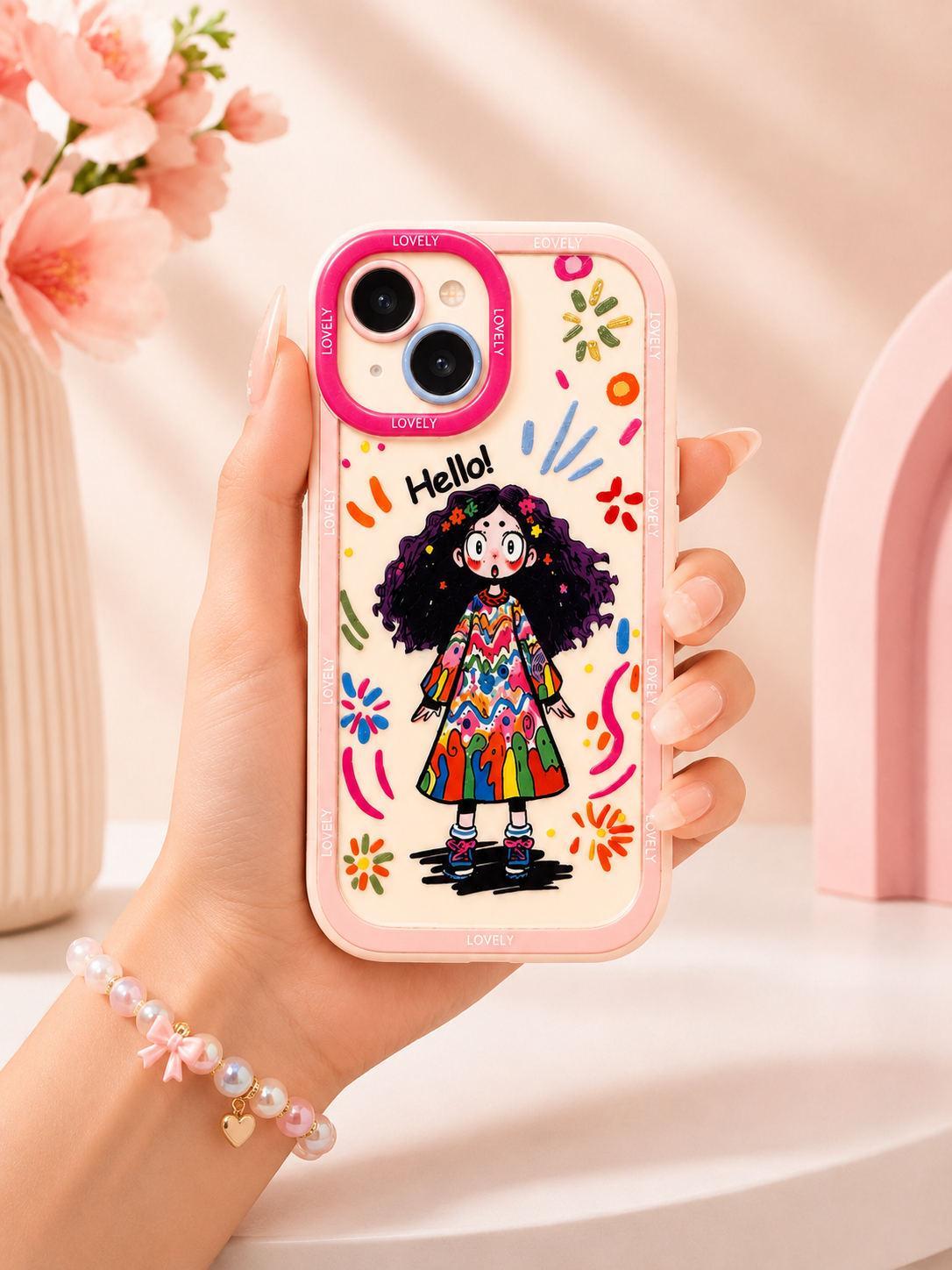 Silicon Charm Case For iPhone15 (Hello Doll)