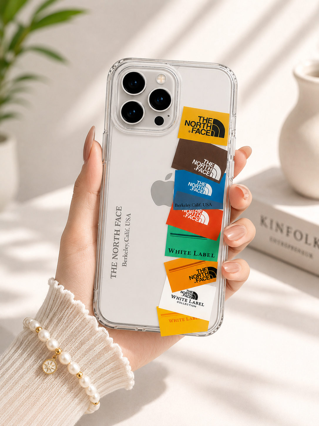 Transparent Designer N O R T H F A C E Case for iPhone 15 Pro Max