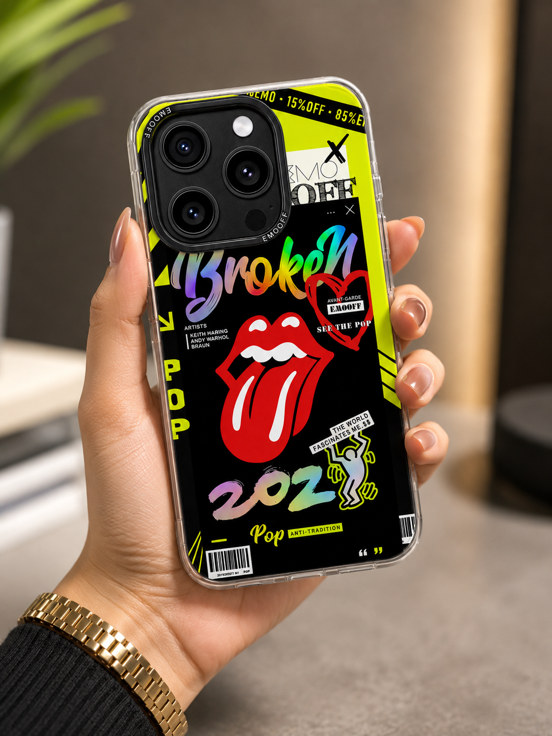 EMO OFF Broken Designer Case For iPhone 15 Pro Max