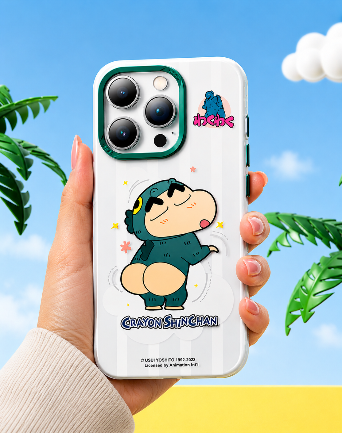 Shinchan Bare ASS Designer Case For iPhone 15 Pro Max (White)