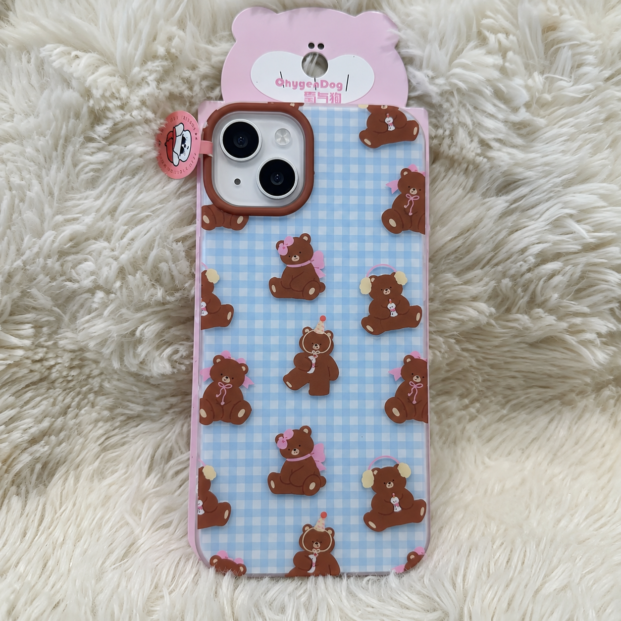 Cute Teddy Bear Matte Finish Designer Case for iPhone 15