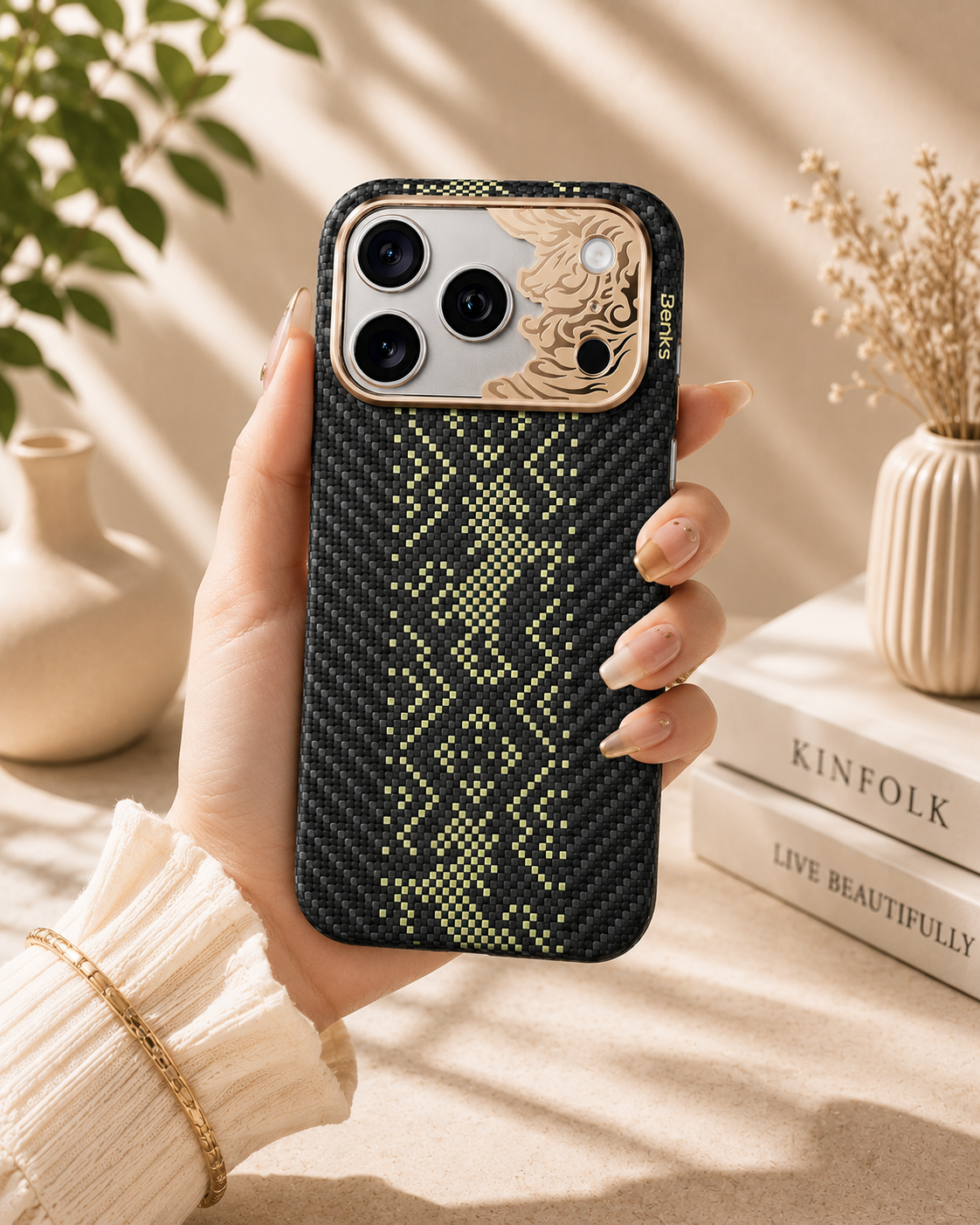 BENKS Knight Air Black Case built with Kevlar® for iPhone 17 Pro Max / 18 Pro Max (BLACK)