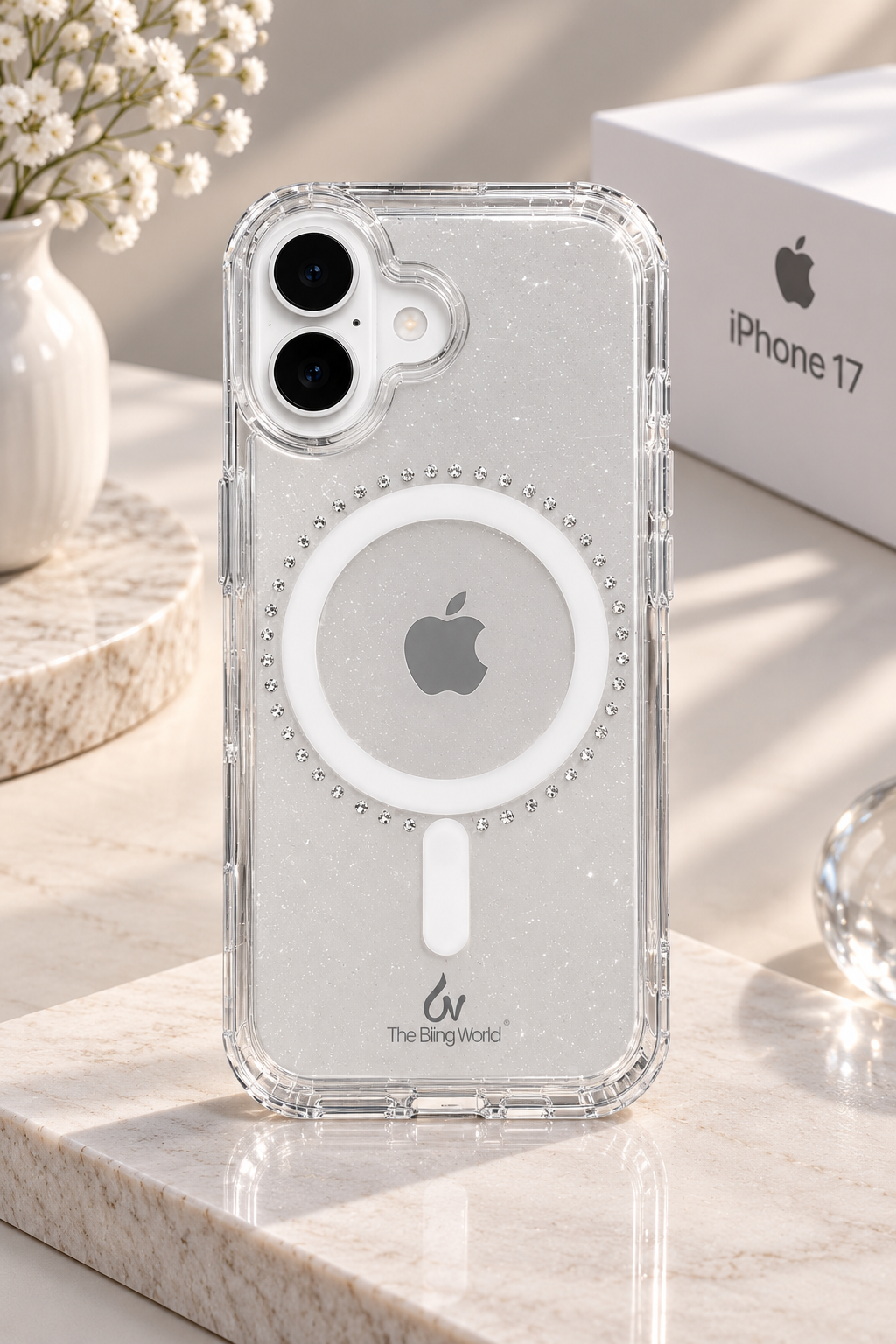 Swarovski Bling World Transparent MagSafe Stone Case for iPhone 17 (Clear)