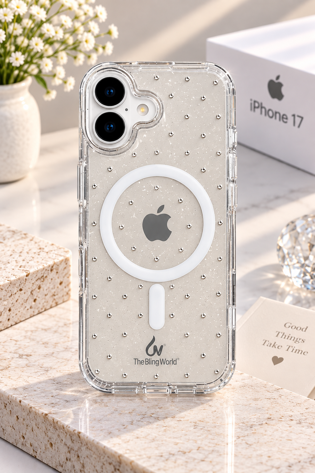 Swarovski Bling World Transparent MagSafe Stone Case for iPhone 17 (Clear)
