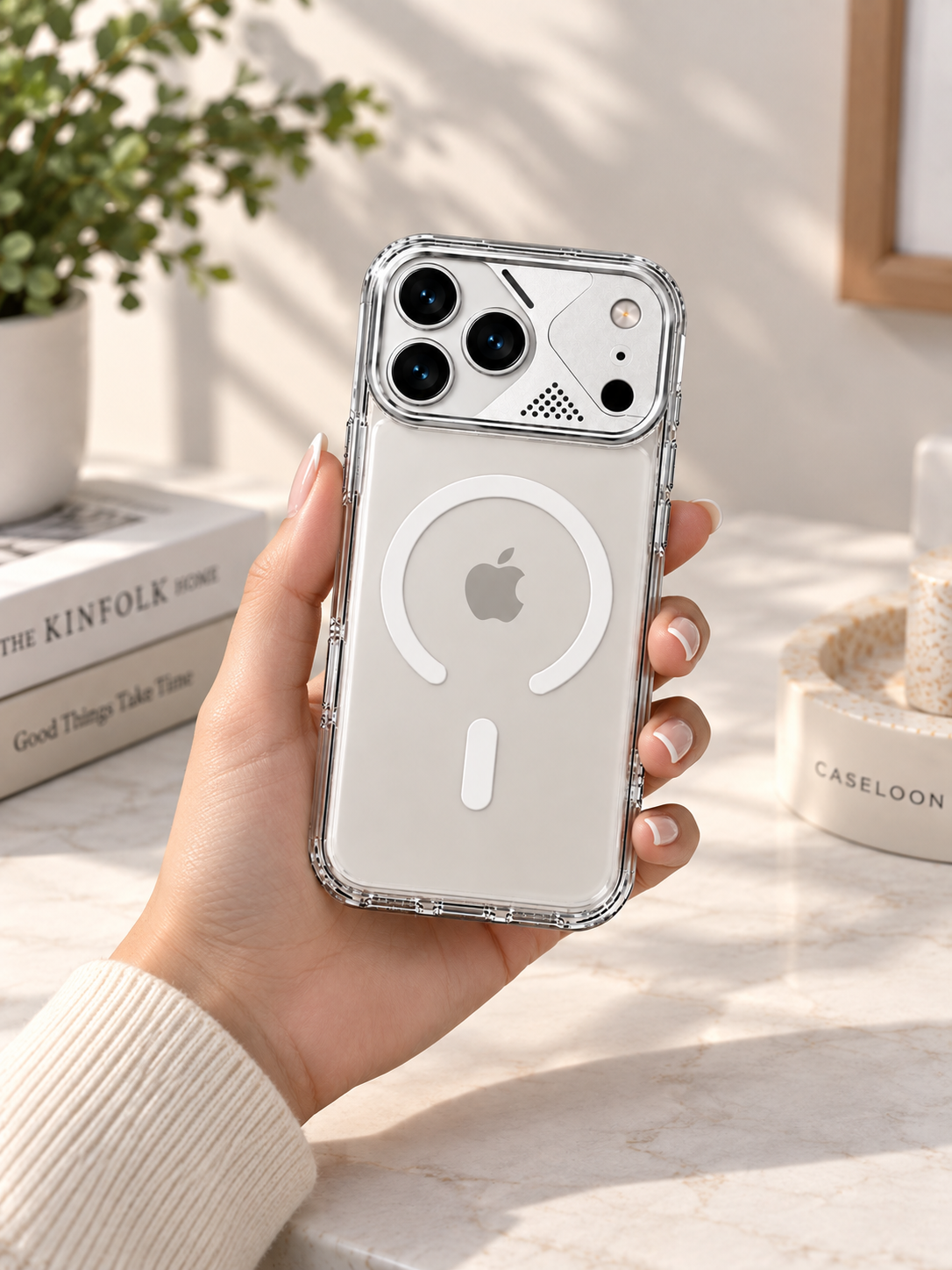 Transparent Metal Camera Cover MagSafe Case For iPhone 17 Pro Max / 18 Pro Max (Clear)