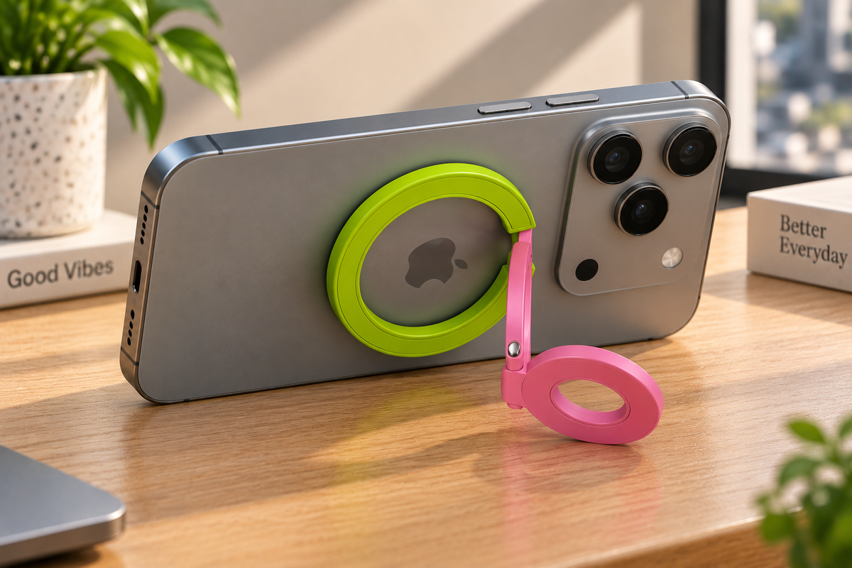 Multipurpose Magnetic MagSafe Ring Stand (Pink/Green)