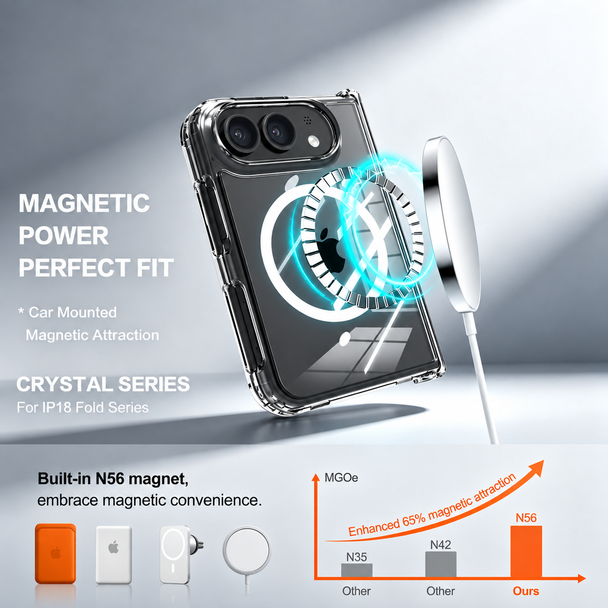Crystal Clear MagSafe Case For iPhone 18 Duo (Clear) (Code:5067)
