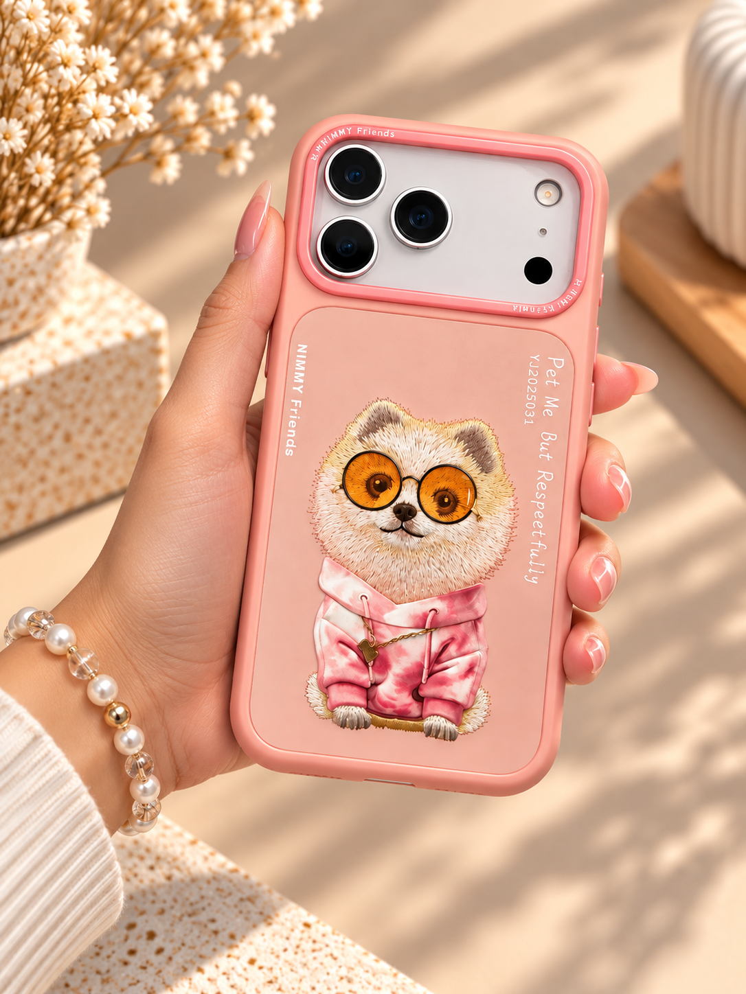 Nimmy Designer Case For iPhone 17 Pro / 18 Pro (Pink Dog) (Code:5098)