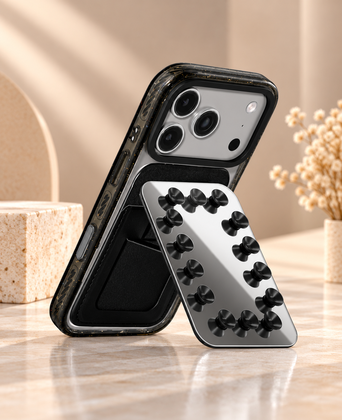 Snappy Snap And Stick Card Holder Stand (Mirror Black) (Code:5093)
