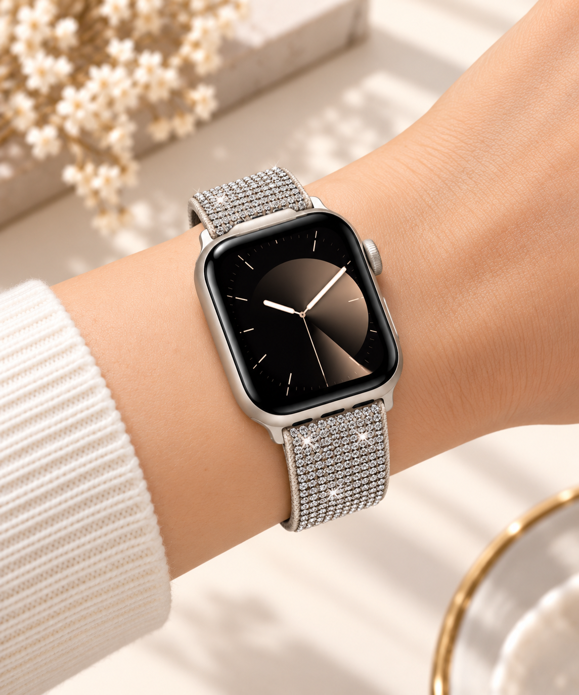 Swarovski Glitter Watch Strap For iWatch 38/40/41/42 mm (Silver) (Code:4204)