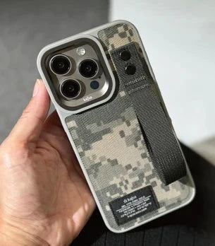 KAJSA Military Collection - Straps Back Case for iPhone 15 Pro (Grey)