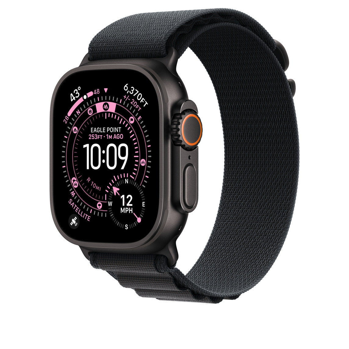 Black Alpine Loop With Black Metal Connectors (44mm /45mm /46mm & 49mm)