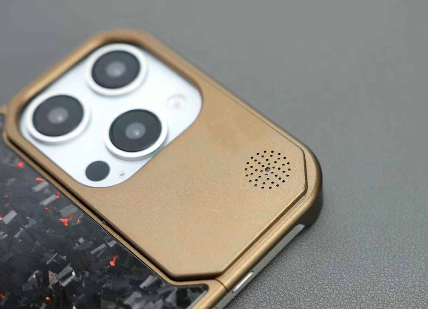 Super Slim Metal Frame Less Perfume Kevlar Case with Magsafe for iPhone 16 Pro Max (Dark Brown + Kevlar)