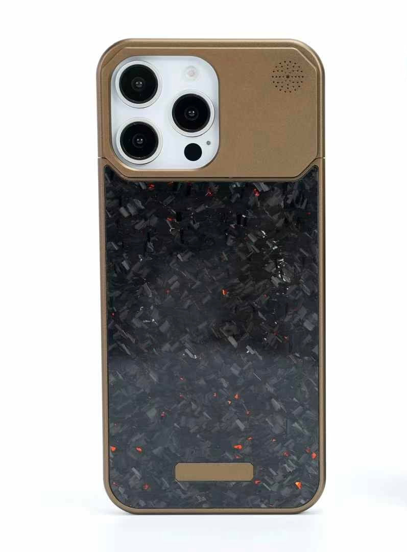 Super Slim Metal Frame Less Perfume Kevlar Case with Magsafe for iPhone 16 Pro Max (Dark Brown + Kevlar)