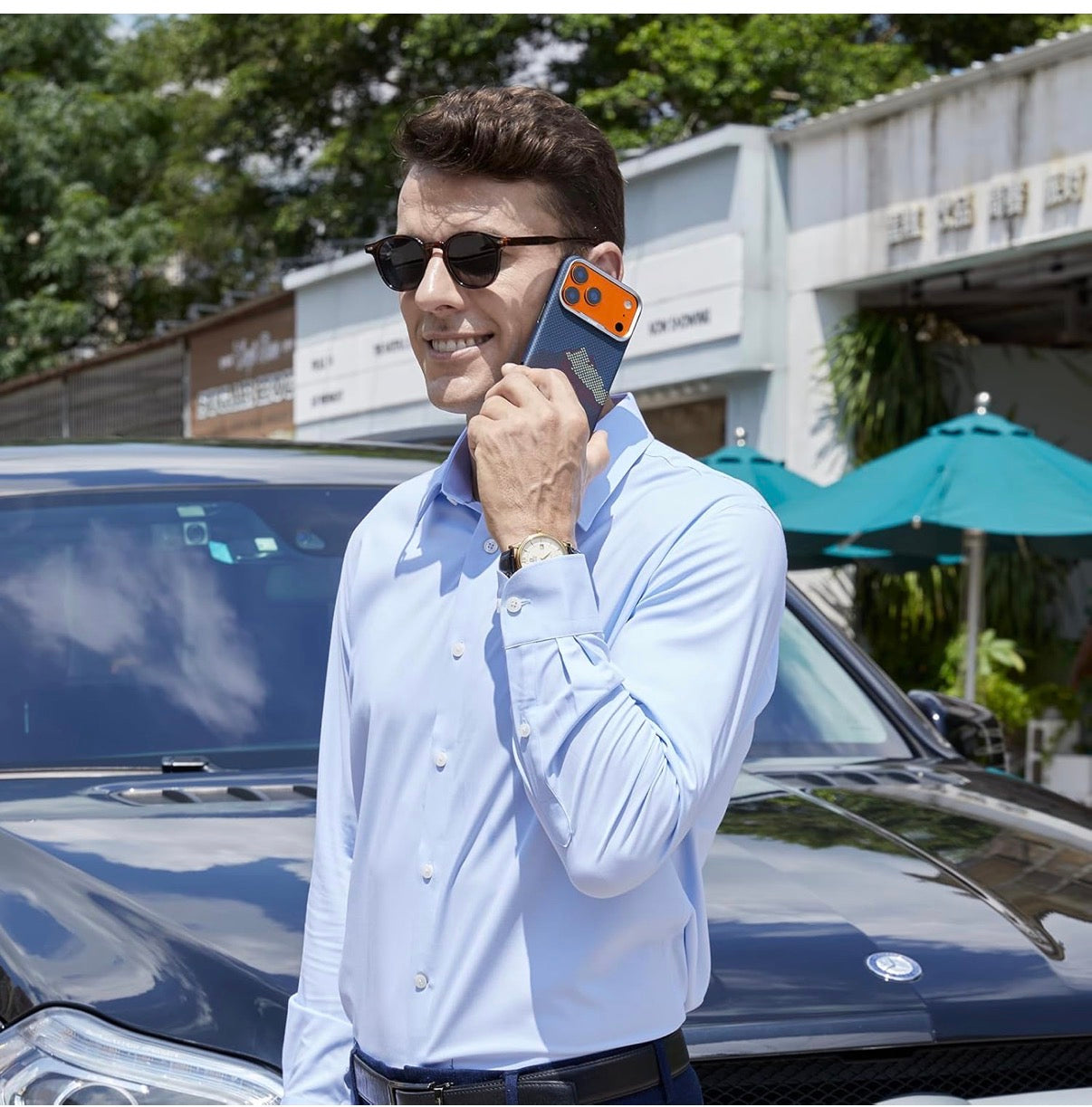 Memumi Ultra-Thin Aramid Fibre Magnetic Case Compatible with Mag-Safe, Military-Grade Drop Protection, Slim & Durable Protective Cover for iPhone 17 Pro (Mountain)