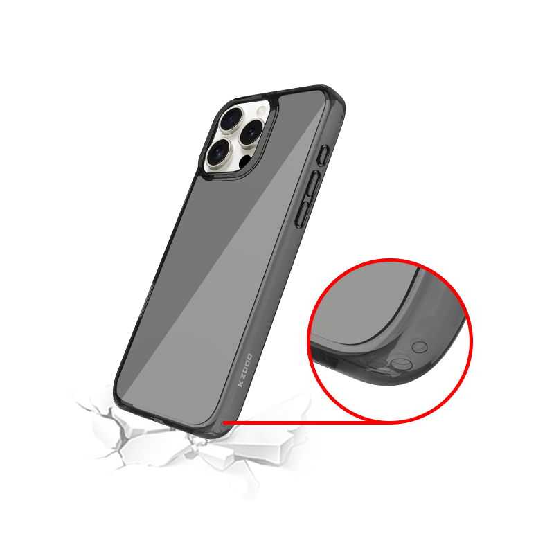 KZDOO Ultra Clear Transparent Case for iPhone 16 Pro Max (Smoke Grey)