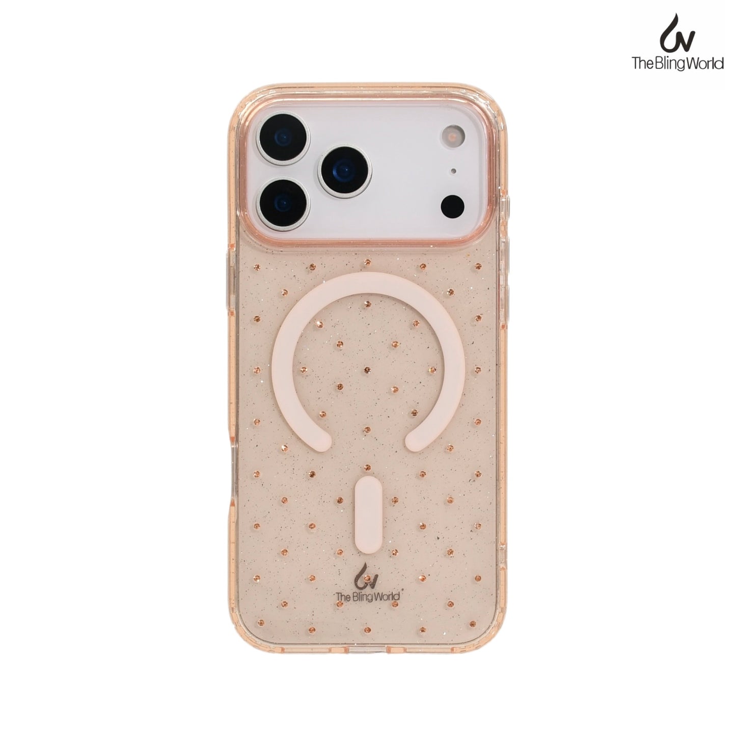 Bling World Transparent Swarovski Glitter Case for iPhone 17 Pro Max (Rose Gold)