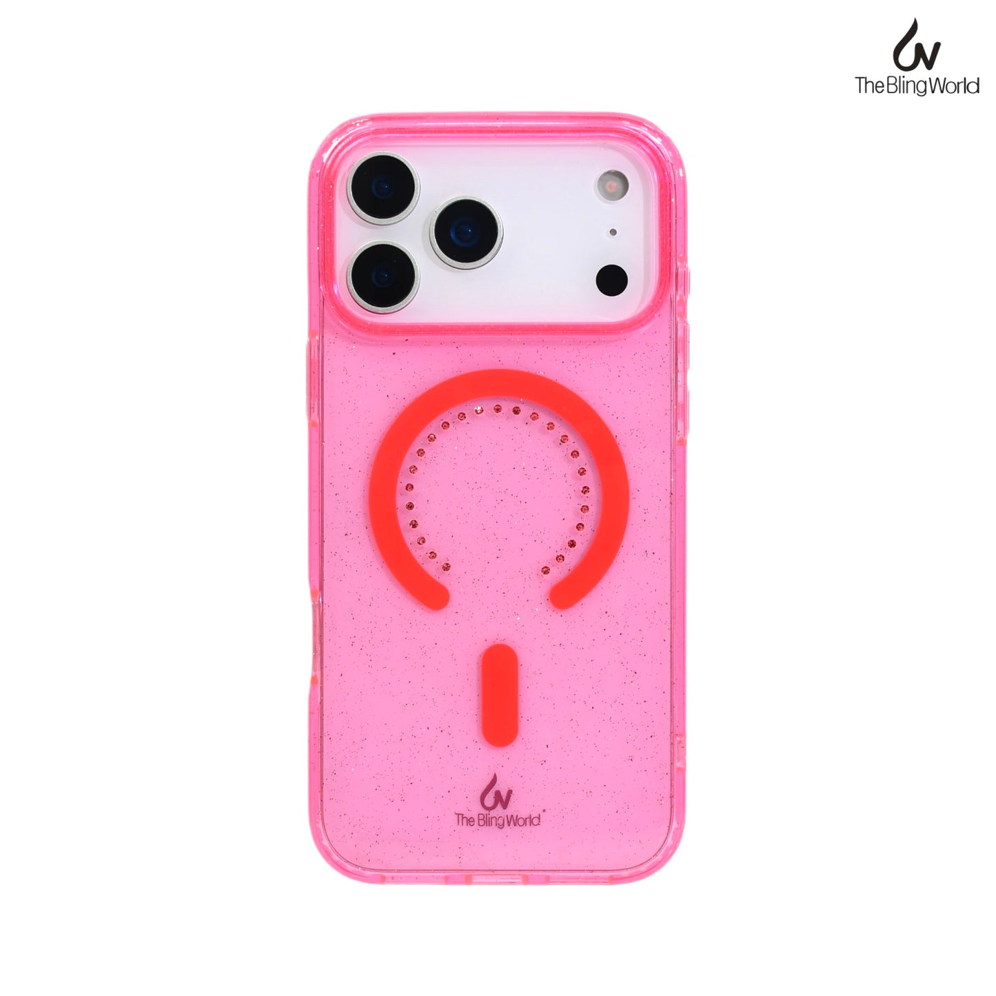 Bling World Transparent Swarovski Glitter Case for iPhone 17 Pro Max (Pink)