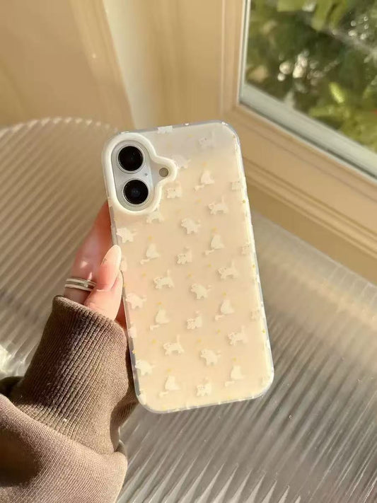 Cute Cat Matte Finish Designer Case for iPhone 15 (Light Yellow)