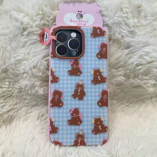 Cute Teddy Bear Matte Finish Designer Case for iPhone 16 Pro Max
