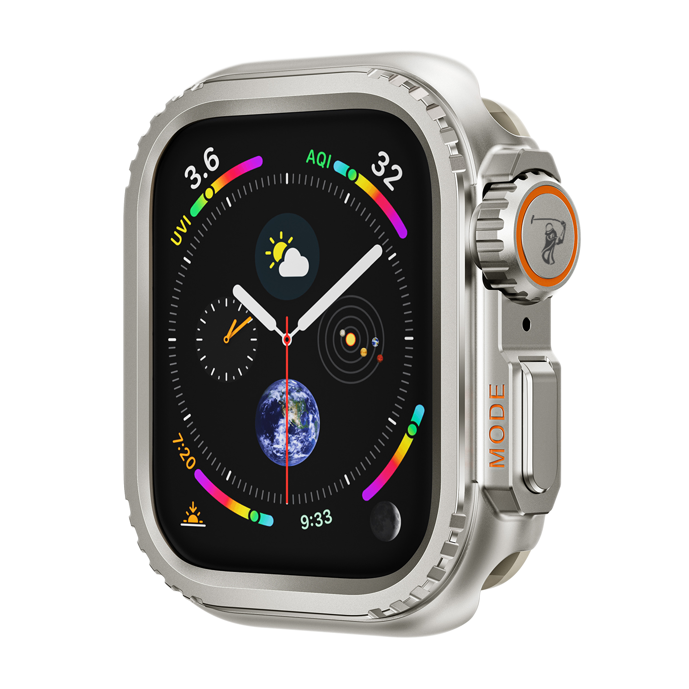 Santa Barbara Polo KEITH Series Watch Case for iWatch Series 10, 46mm (NATURAL TITANIUM)
