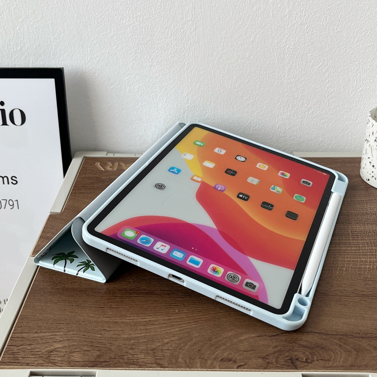 Stitch PU Leather Finish Foldable Flip Case for iPad 10.9 (10th Gen)/ A16 (11th Gen) (Light Blue)