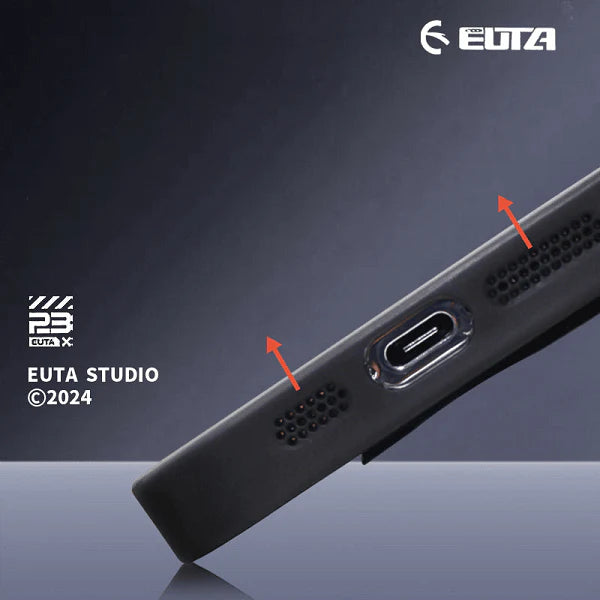 EUTA Sports Leather Radium Colour Changing Case with Stand for iPhone 16 Pro Max (Grey)