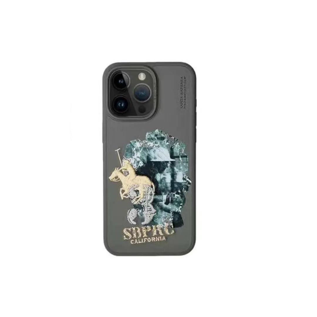 Santa Barbara Polo Marcus Series Cover for iPhone 15 Plus (Grey)