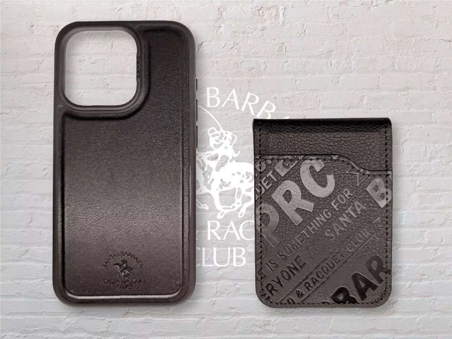 Santa Barbara Polo Timothy Series with Card Wallet Leather Back Cover iPhone 15 Plus (Black)