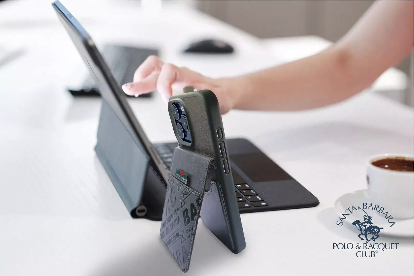 Santa Barbara Polo Hulda Series for iPhone 15 Pro (Dark Grey )