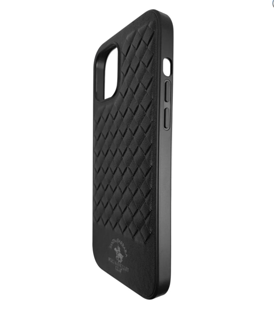 Santa Barbara Polo Ravel Series Leather Back Cover iPhone 15 Pro (Black)