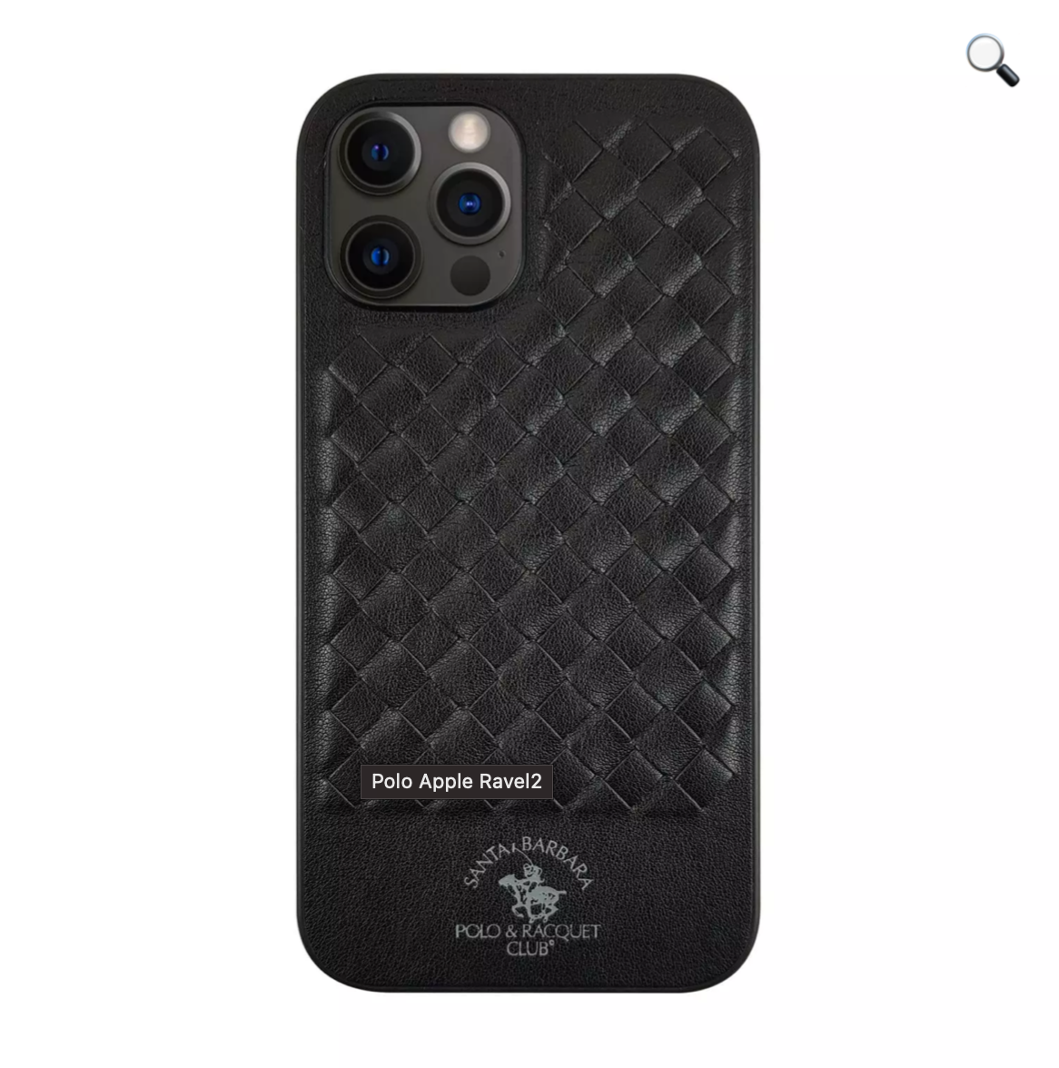 Santa Barbara Polo Ravel Series Leather Back Cover iPhone 15 Pro (Black)