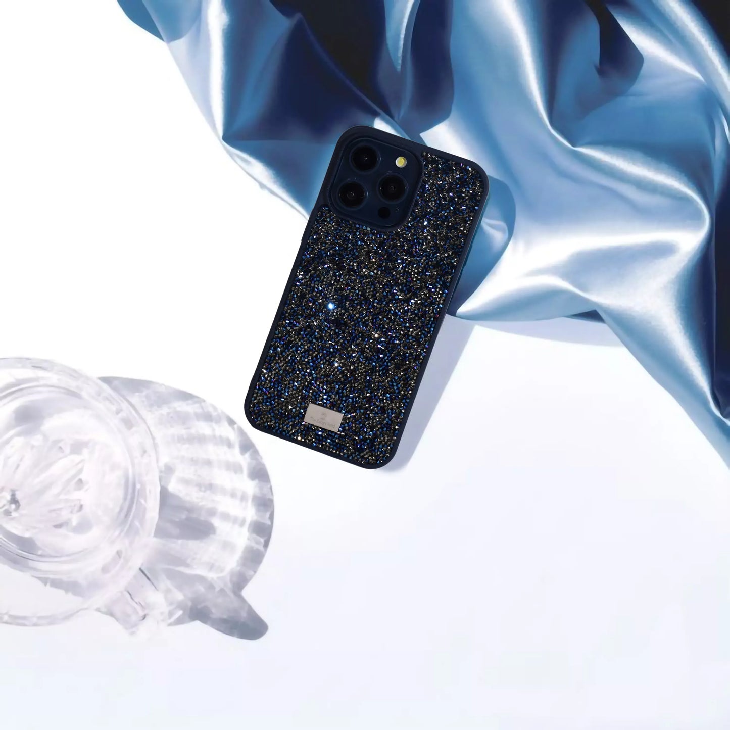 Swarovski Glitter Rhinestones Case for iPhone 15 Pro (Blue)