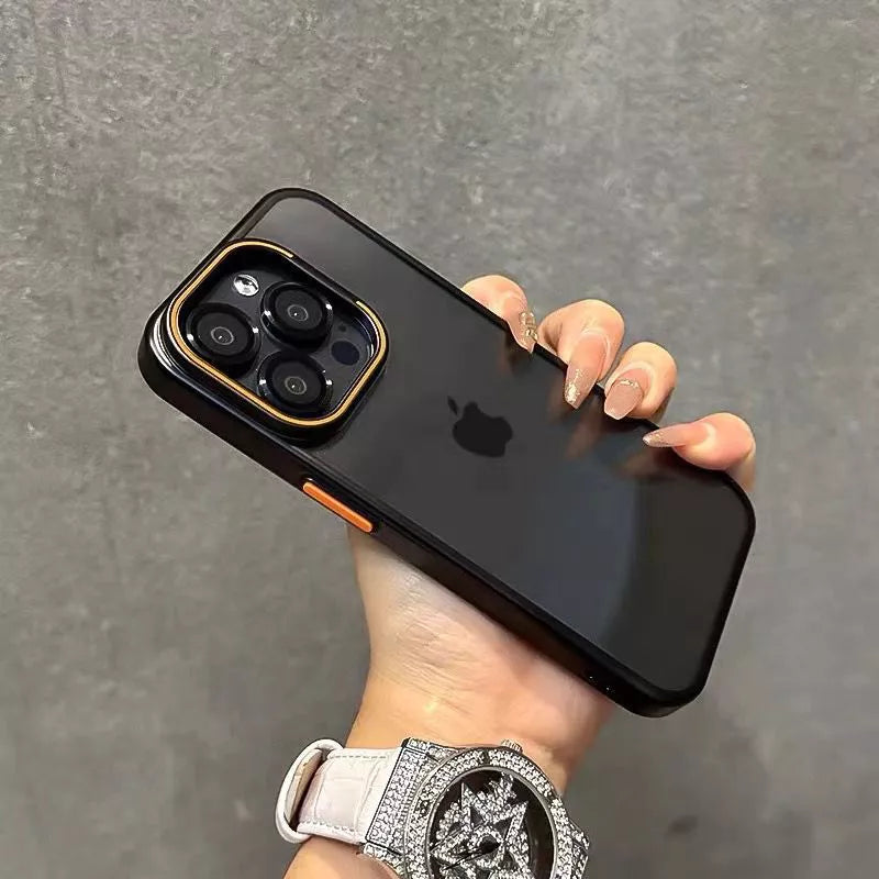Transparent Camera Stand Case for iPhone 14 Pro (Black)