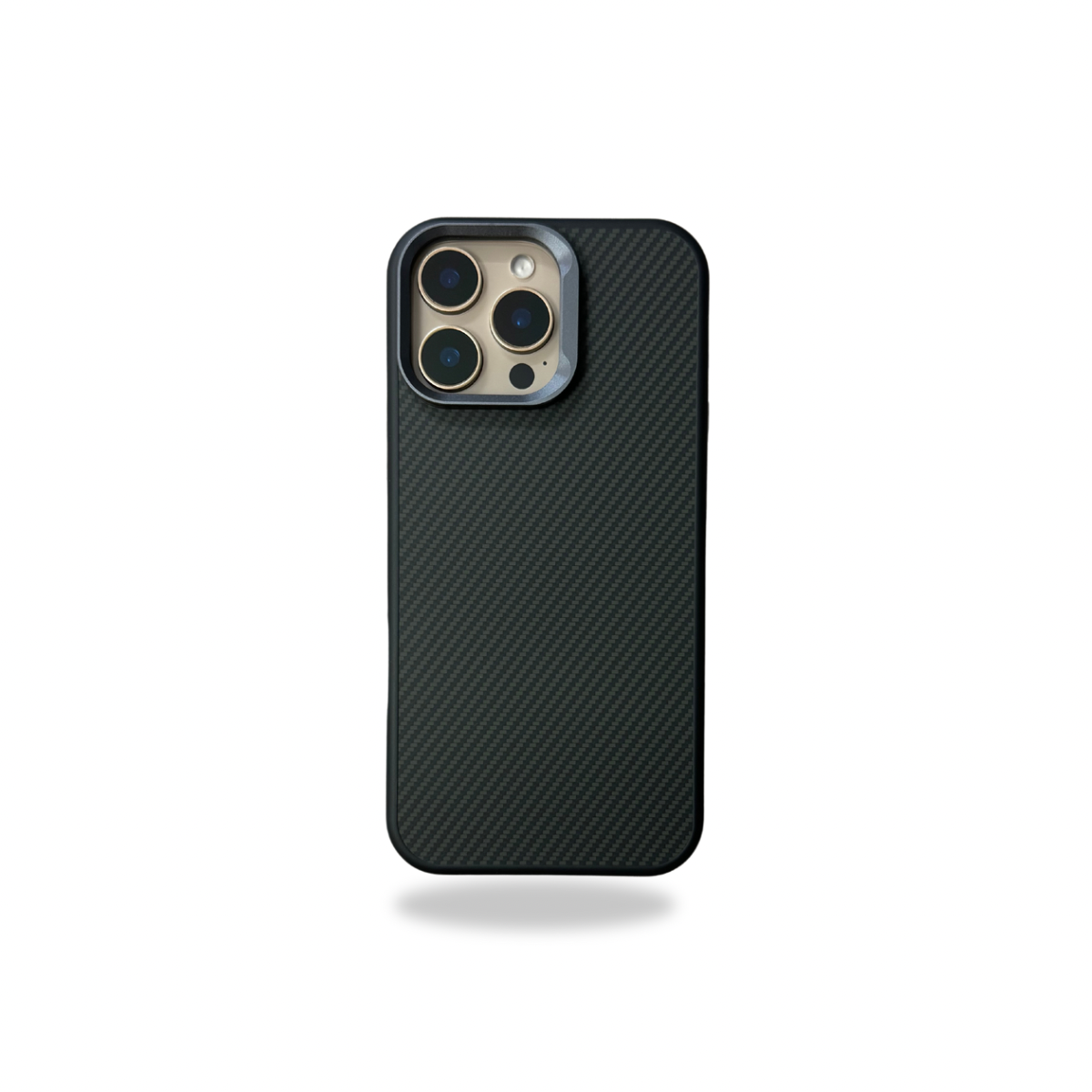 Ultra Premium Carbon Fibre Case with Metal Camera Ring and Convertible Stand Case for iPhone 16 Pro Max (Black)