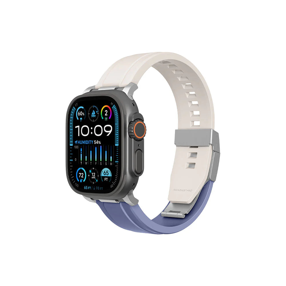 AMAZING THINGS Silicon watch Band for iWatch 44mm/45mm/46mm &49mm(ULTRA) (STARLIGHT/BLUE)