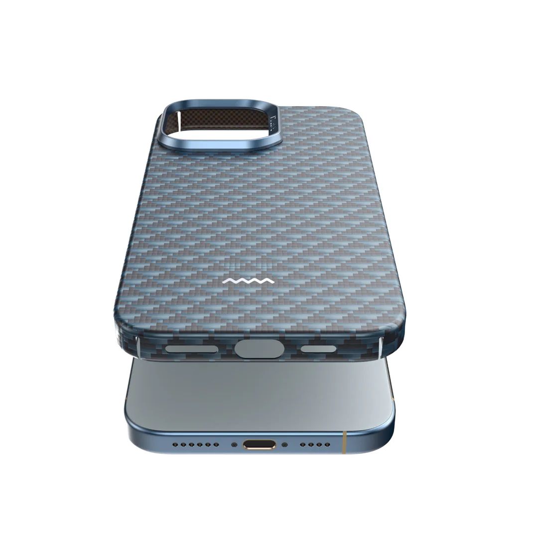 RAPTIC STRONG - DEFENSE - Aramid Fiber Skin - Humble- MagSafe Compatible Case for iPhone 16 Pro Max - (Blue)