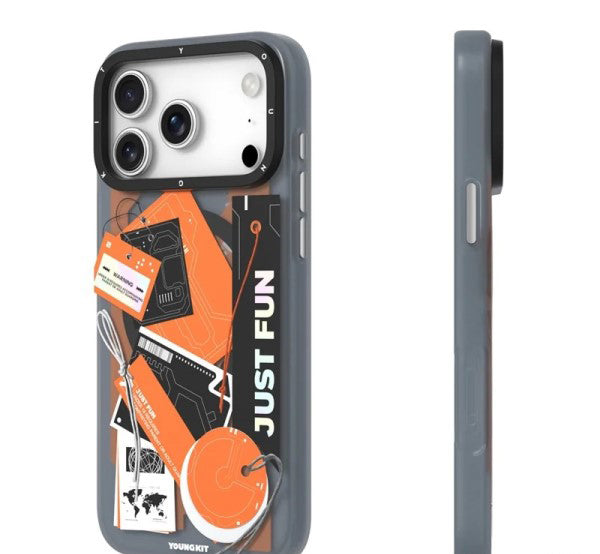 YOUNGKIT Matte Finish Different Dimensions Series Magsafe Case for iPhone 17 Pro (Orange)