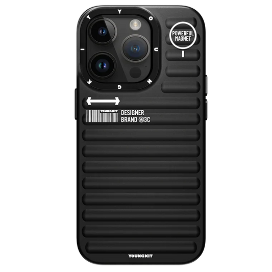 YOUNGKIT Luggage Series True Colour Case for iPhone 15 Pro Max (BLACK)