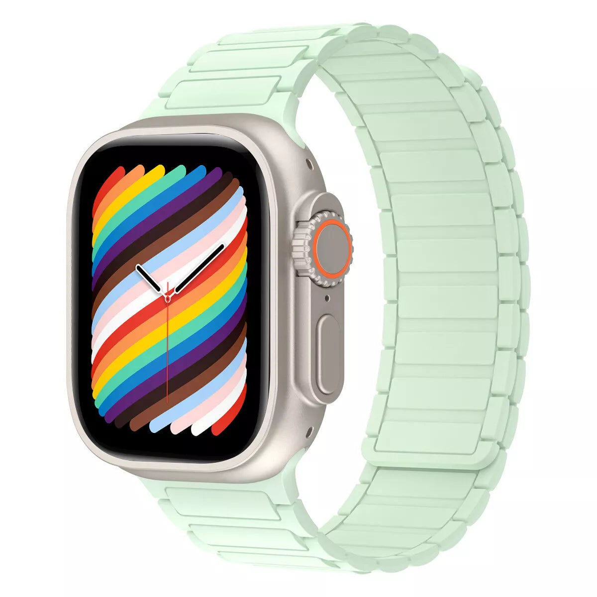 Liquid Silicon Sports Style Magnetic Watch Band for Apple Watch 42/44/45 & 49 mm (Mint Green)