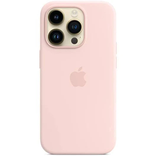 PU Leather Magsafe Compatible Logo Case for iPhone 14 Pro (Light Pink)