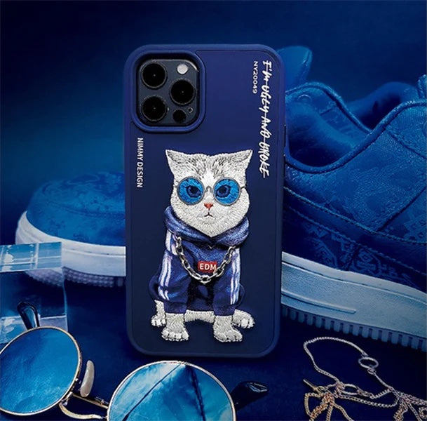 Nimmy Stylish Blue Cat  Case for iPhone 14 Pro Max