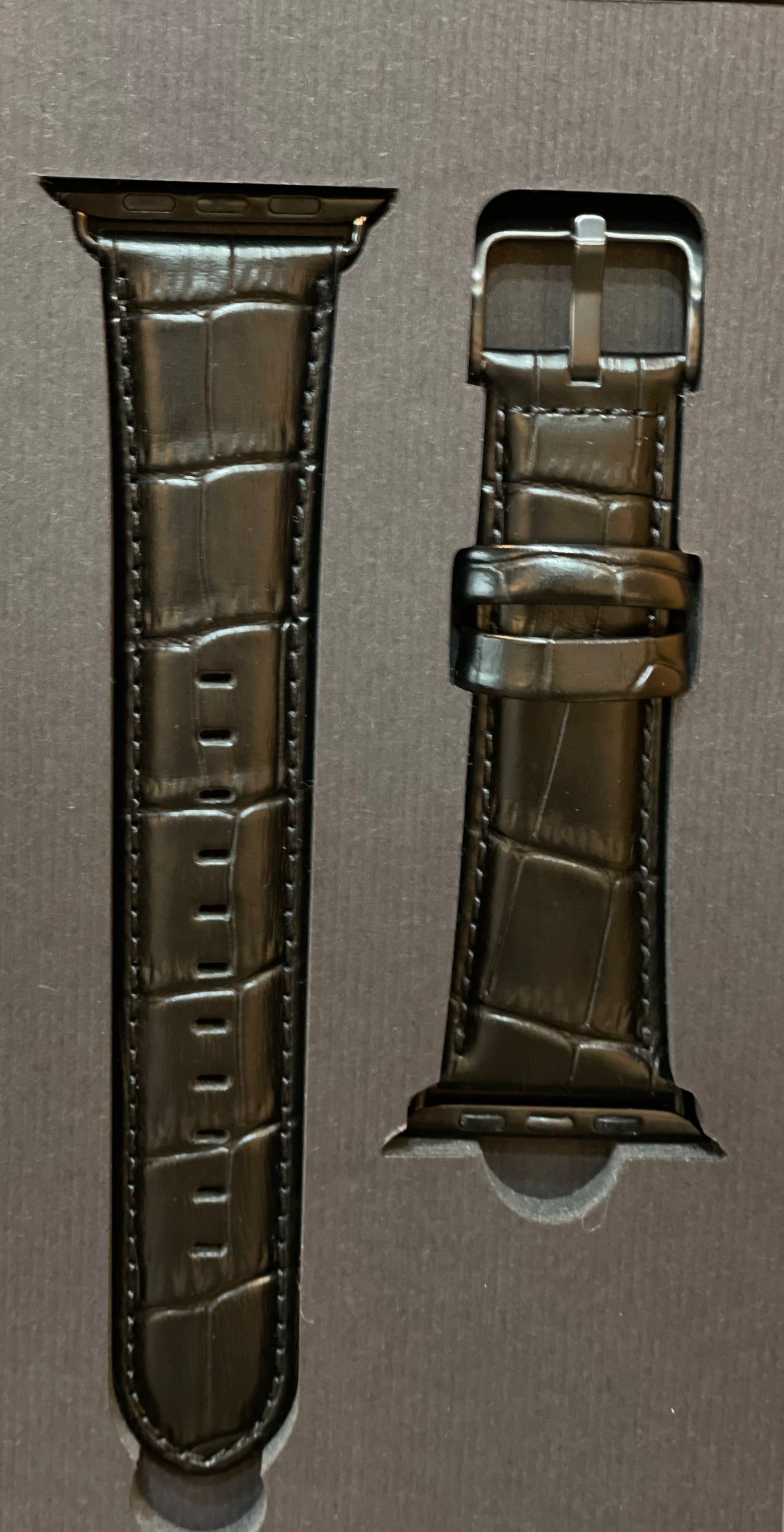 iWatch Genuine Santa Barbara Polo Leather Strap for 42/44/45 mm - Black