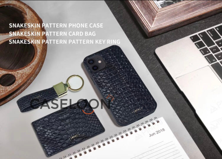 Polo Business Series Genuine Snake Leather 3 in 1 Set for iPhone 13