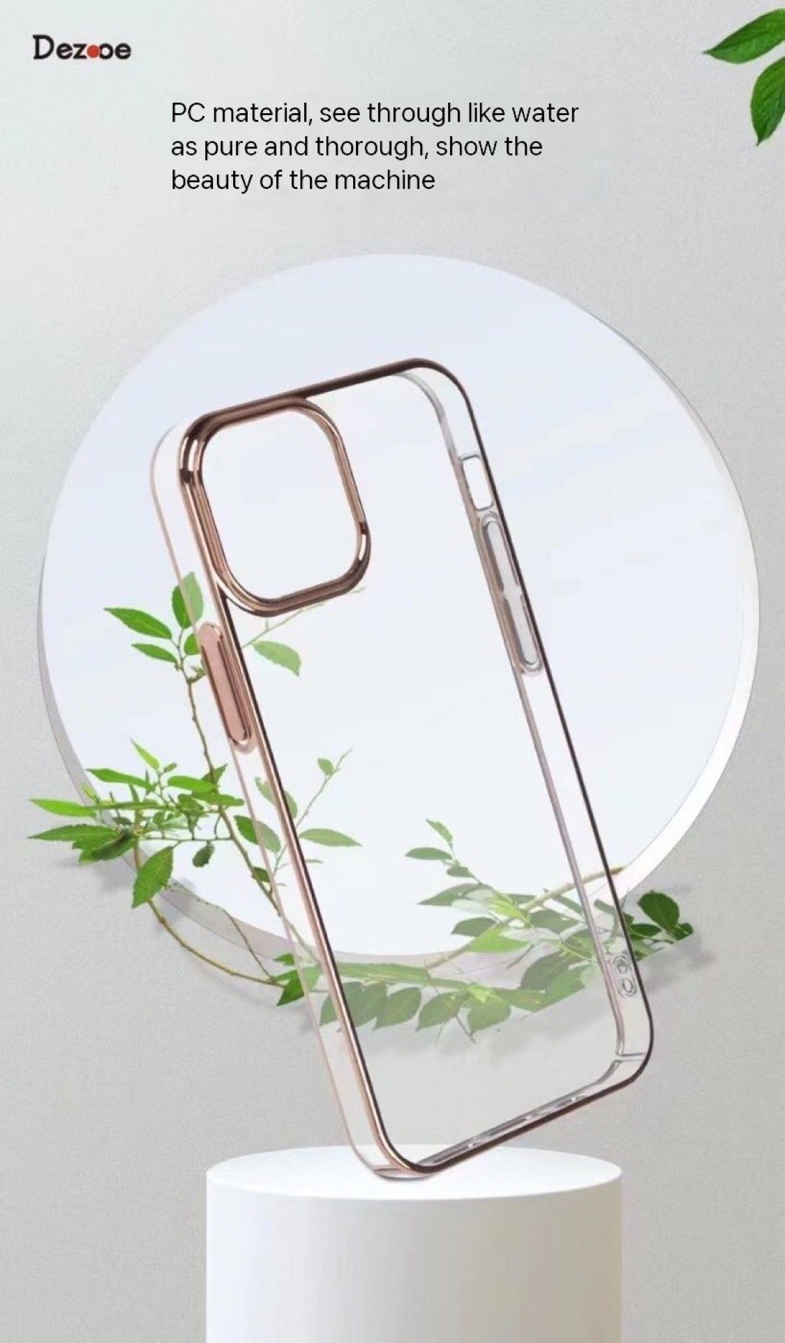 Electroplated Chrome Finish Hard PC Anti Yellow Case for iPhone 14 (GOLD)