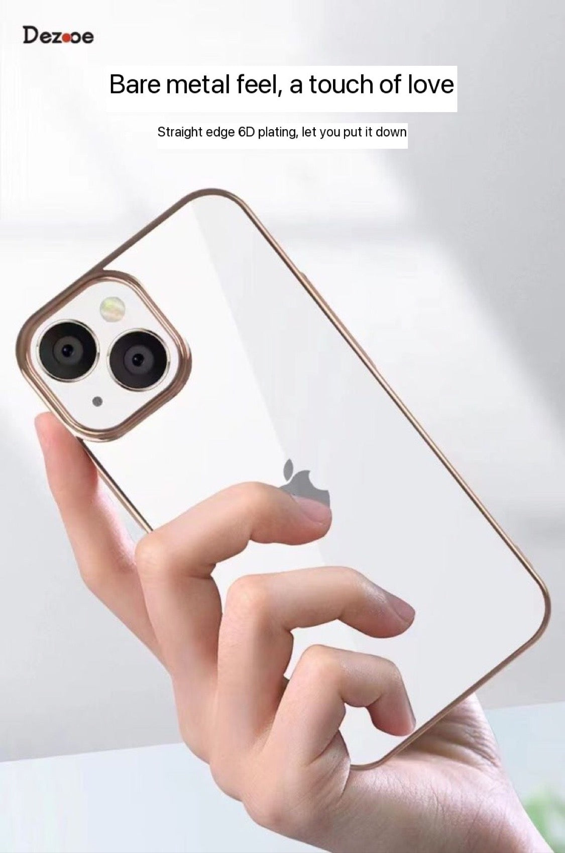 Electroplated Chrome Finish Hard PC Anti Yellow Case for iPhone 13 Pro Max(GOLD)