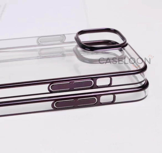 Electroplated Chrome Finish Hard PC Anti Yellow Case for iPhone 14 Pro Max(DEEP PURPLE)