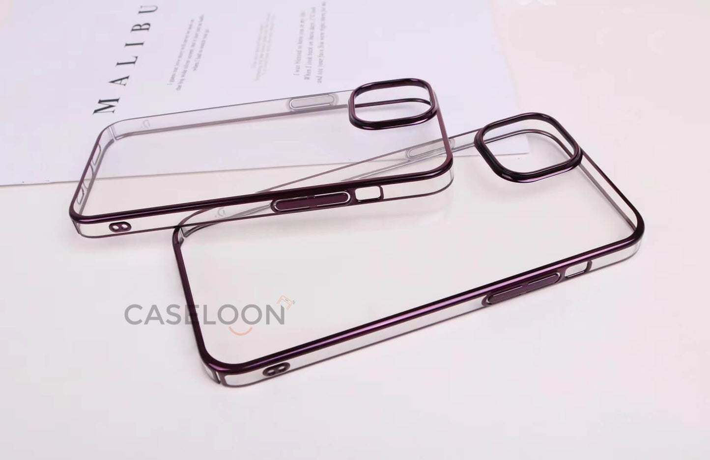 Electroplated Chrome Finish Hard PC Anti Yellow Case for iPhone 14 Pro Max(DEEP PURPLE)