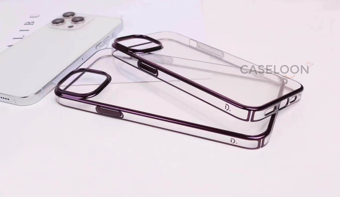 Electroplated Chrome Finish Hard PC Anti Yellow Case for iPhone 14 Pro Max(DEEP PURPLE)