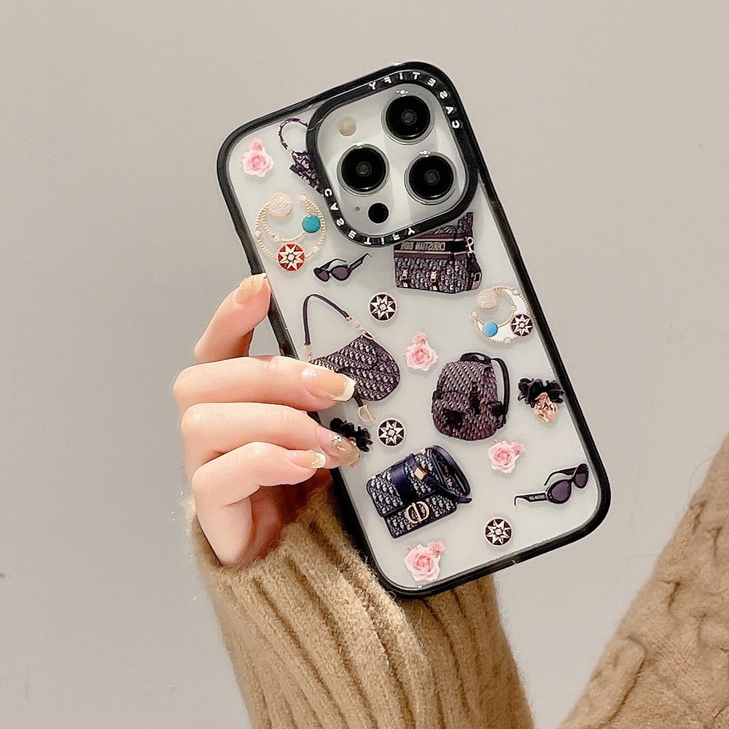 Luxury Branded Bags Design Transparent Case for iPhone 14 Pro Max